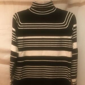 Black & White TurtleNeck Sweater
